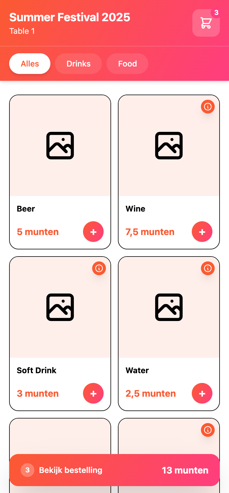 MoobPOS bestelstraat op de telefoon